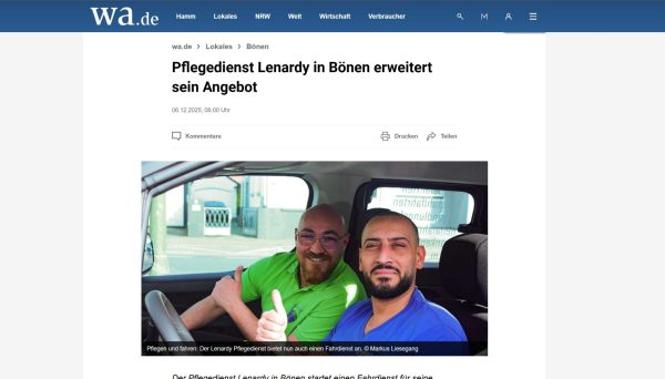 Bericht des WA über unsere Fahrdienstleistung